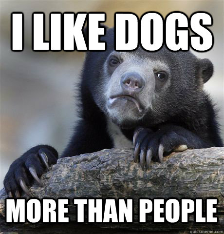 I LIKE DOGS MORE THAN PEOPLE  Confession Bear