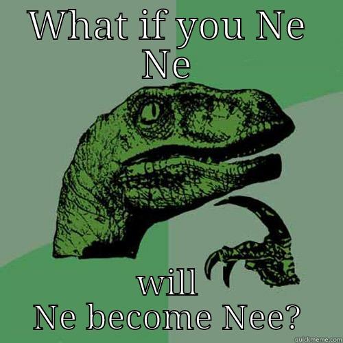WHAT IF YOU NE NE WILL NE BECOME NEE? Philosoraptor
