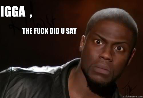 Nigga  , The fuck did u say  - Nigga  , The fuck did u say   Kevin Hart Yo