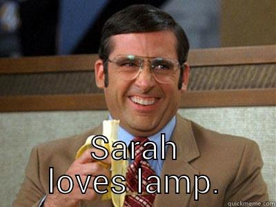 Sarah loves lamp -  SARAH LOVES LAMP. Brick Tamland