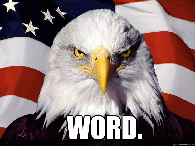 WORD.  Patriotic Eagle