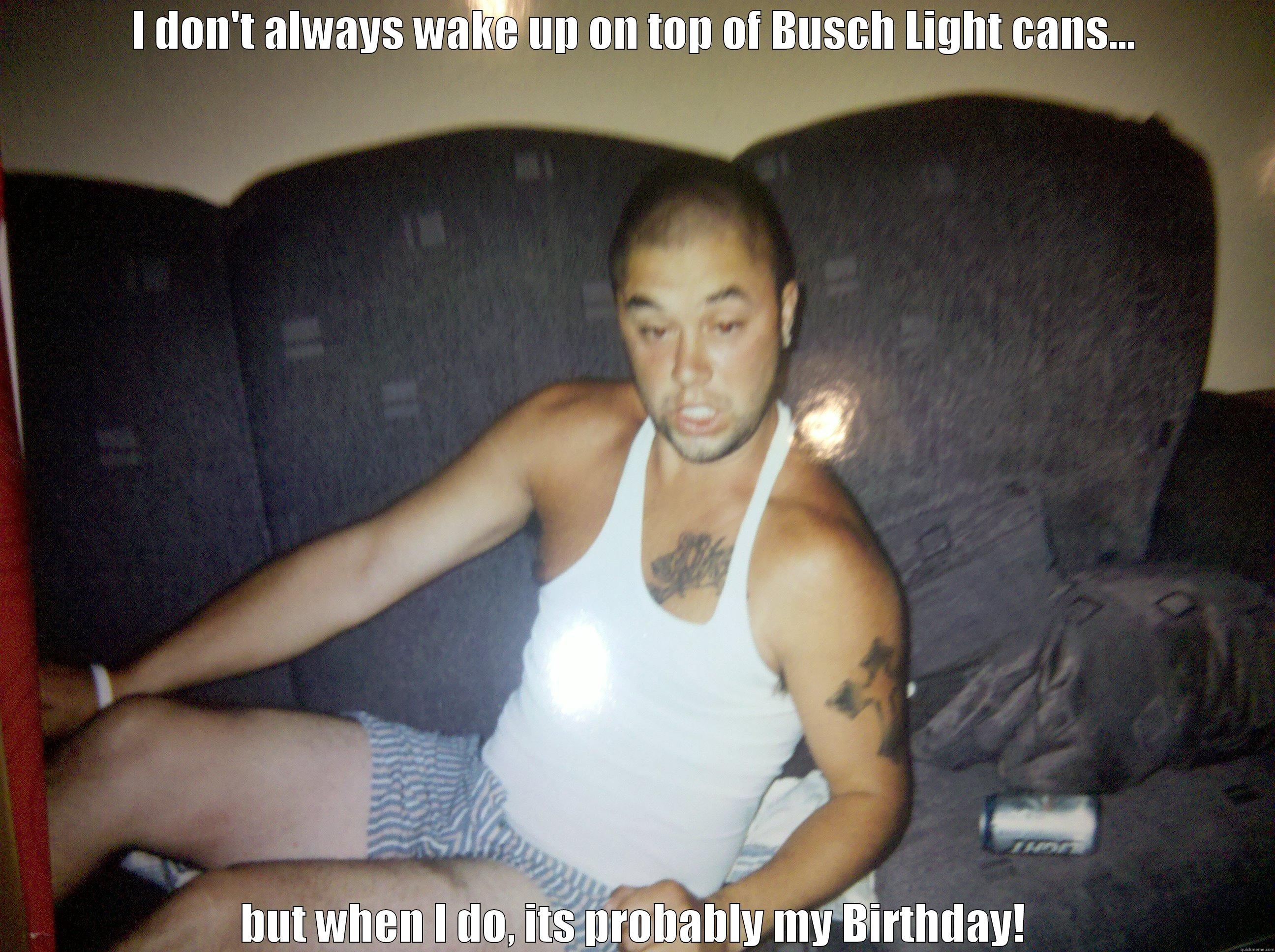 I DON'T ALWAYS WAKE UP ON TOP OF BUSCH LIGHT CANS... BUT WHEN I DO, ITS PROBABLY MY BIRTHDAY! Misc