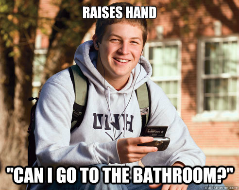 Raises hand 