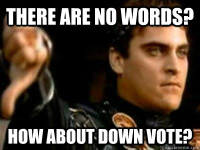 There are no words? how about down vote?  Downvoting Roman