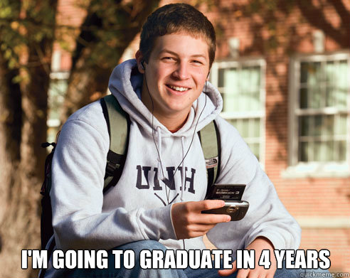  I'm going to graduate in 4 years  College Freshman