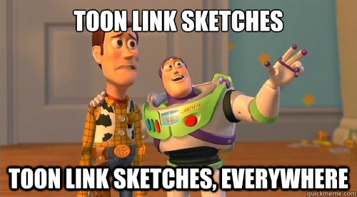 Toon link sketches Toon link sketches, everywhere  Buzz Kill