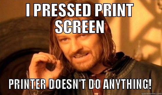 I PRESSED PRINT SCREEN PRINTER DOESN'T DO ANYTHING! Boromir