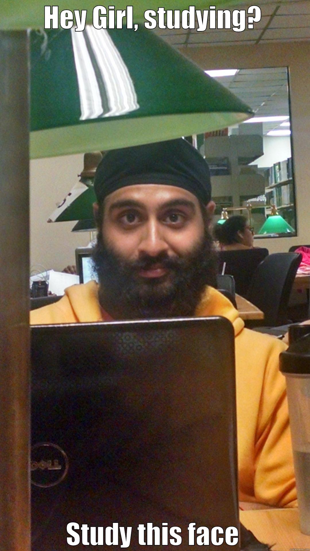 cute library sikh - HEY GIRL, STUDYING? STUDY THIS FACE Misc