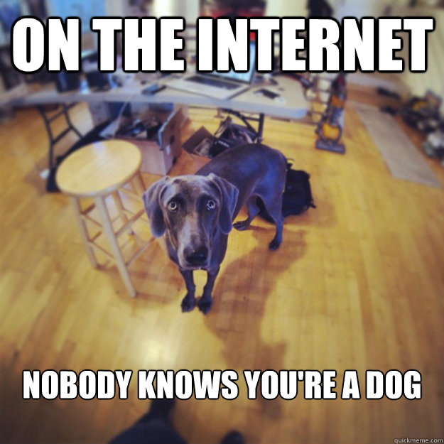 On the internet Nobody knows you're a dog  