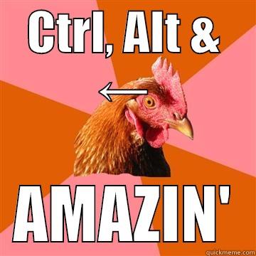 Windows Users!  Best keyboard shortcut EVER! - CTRL, ALT & ← AMAZIN' Anti-Joke Chicken