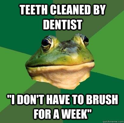 Teeth cleaned by dentist 