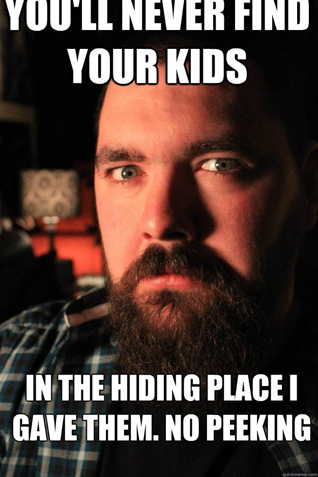 you'll never find your kids in the hiding place I gave them. no peeking   Dating Site Murderer