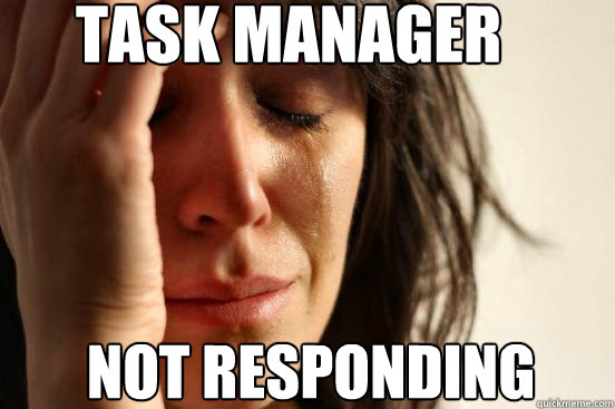 Task Manager Not Responding - Task Manager Not Responding  First World Problems