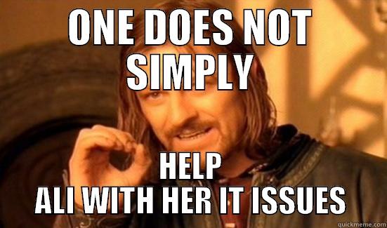 ONE DOES NOT SIMPLY HELP ALI WITH HER IT ISSUES Boromir