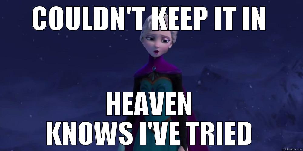 COULDN'T KEEP IT IN HEAVEN KNOWS I'VE TRIED Misc