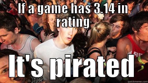 IF A GAME HAS 3.14 IN RATING IT'S PIRATED Sudden Clarity Clarence