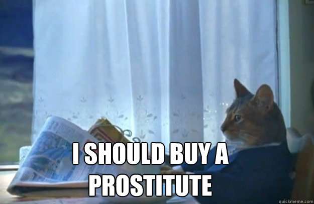  I should buy a prostitute  Sophisticated Cat