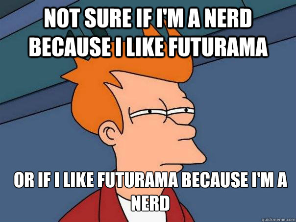 Not sure if I'm a nerd because I like futurama or if I like futurama because I'm a nerd  Futurama Fry