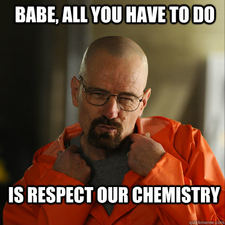 Babe, all you have to do  is respect our chemistry   Sexy Walter White