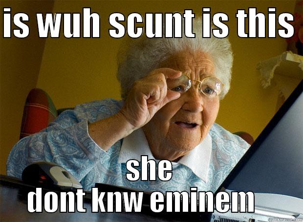 IS WUH SCUNT IS THIS  SHE DONT KNW EMINEM    Grandma finds the Internet