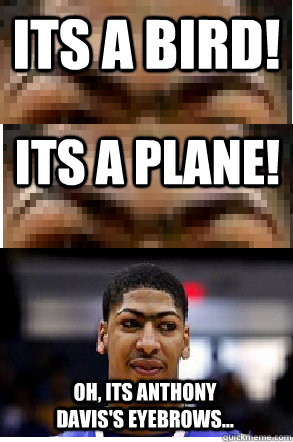 Its a Bird! Its a plane! Oh, its Anthony Davis's eyebrows...  Anthony Daviss Eyebrows