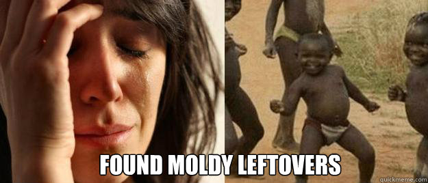  Found moldy leftovers  First World Problems  Third World Success
