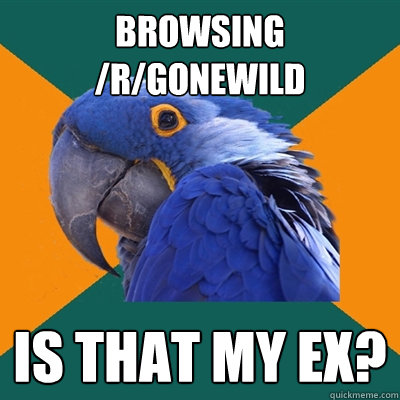 Browsing /r/gonewild is that my ex?  Paranoid Parrot