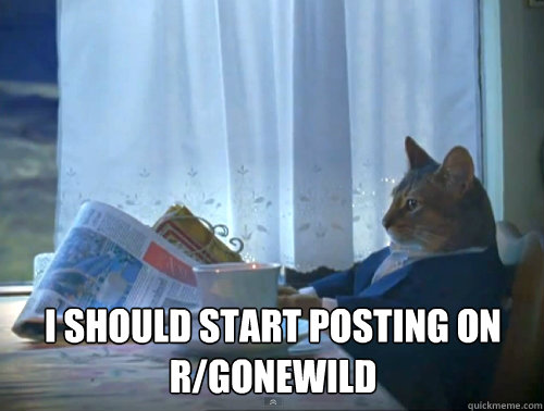  I should start posting on r/gonewild  The One Percent Cat