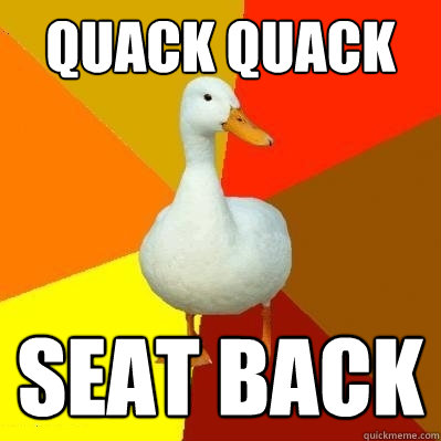 quack quack Seat back  Tech Impaired Duck