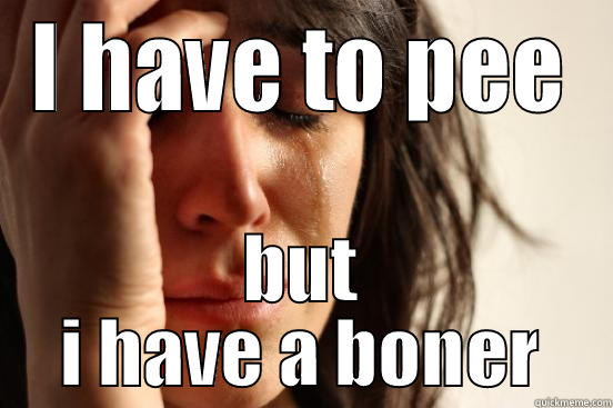 I HAVE TO PEE BUT I HAVE A BONER First World Problems