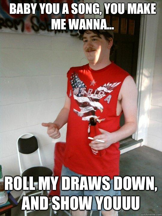Baby you a song, you make me wanna... Roll my draws down, and show YOUUU  Redneck Randal