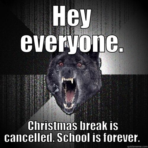Christmas is Cancelled - HEY EVERYONE. CHRISTMAS BREAK IS CANCELLED. SCHOOL IS FOREVER.  Insanity Wolf
