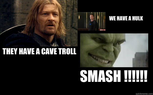 They have a cave troll we have a hulk smash !!!!!! - They have a cave troll we have a hulk smash !!!!!!  Cave Troll vs Hulk