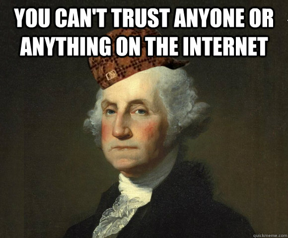 you can't trust anyone or anything on the internet   