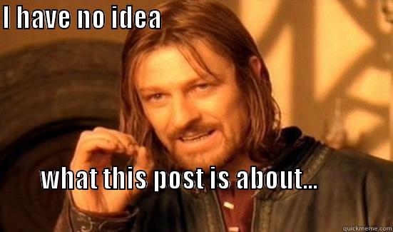 I HAVE NO IDEA                                                                                                                                                                                                                                                WHAT THIS POST IS ABOUT...                                                                                     Boromir