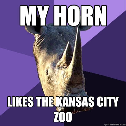 My horn likes the kansas city zoo  Sexually Oblivious Rhino