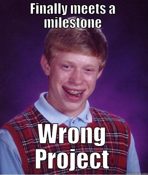 Milestone funny title - FINALLY MEETS A MILESTONE WRONG PROJECT Bad Luck Brian