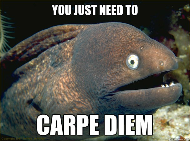 You just need to Carpe Diem  Bad Joke Eel