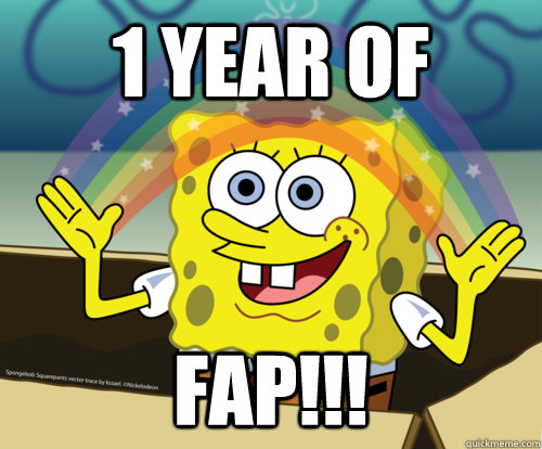 1 YEAR OF  FAP!!!  Spongebob rainbow