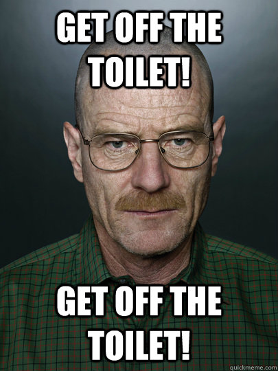 Get off the toilet! get off the toilet!   Advice Walter White