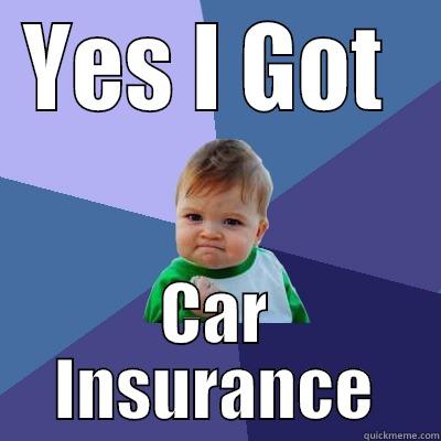 YES I GOT  CAR INSURANCE Success Kid