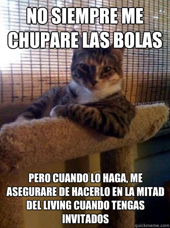 no siempre me chupare las bolas pero cuando lo haga, me asegurare de hacerlo en la mitad del living cuando tengas invitados  The Most Interesting Cat in the World