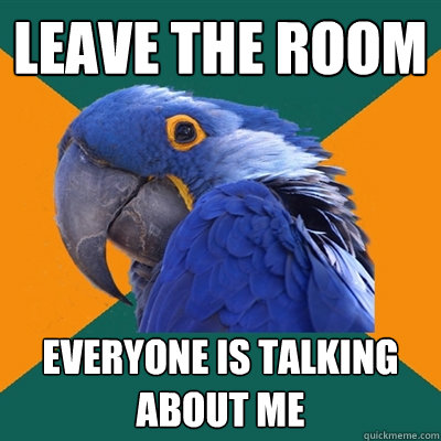 Leave the room EVERYONE IS TALKING ABOUT ME   Paranoid Parrot