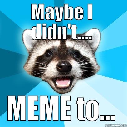 MAYBE I DIDN'T.... MEME TO... Lame Pun Coon