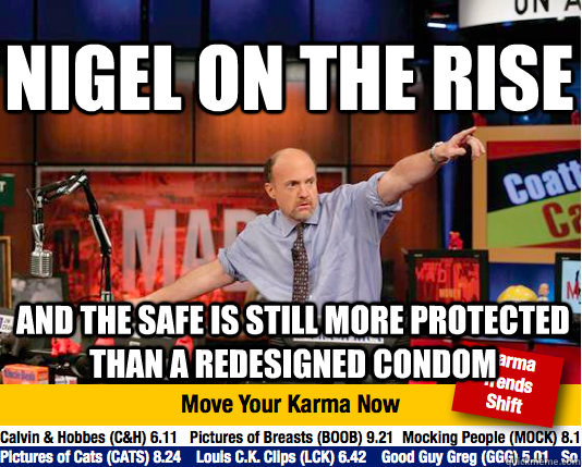 Nigel on the rise And the safe is still more protected than a redesigned condom   Mad Karma with Jim Cramer
