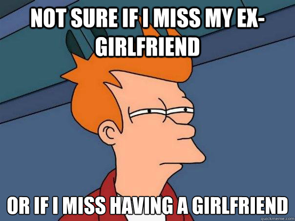 Not sure if I miss my ex-girlfriend Or if I miss having a girlfriend  Futurama Fry