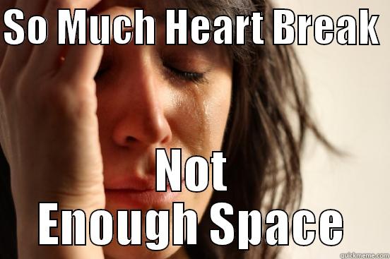 SO MUCH HEART BREAK  NOT ENOUGH SPACE First World Problems