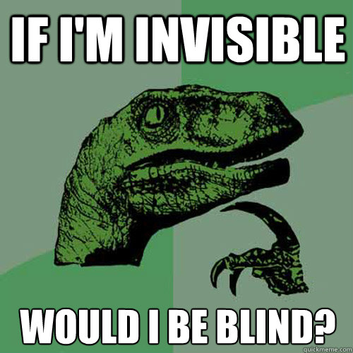 IF I'M INVISIBLE WOULD I BE BLIND?  Philosoraptor