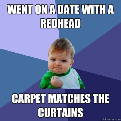 Went on a date with a redhead carpet matches the curtains - Went on a date with a redhead carpet matches the curtains  Success Kid