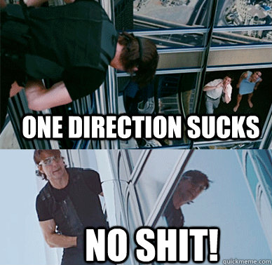 one direction sucks no shit! - one direction sucks no shit!  Ethan Hunt on One Direction